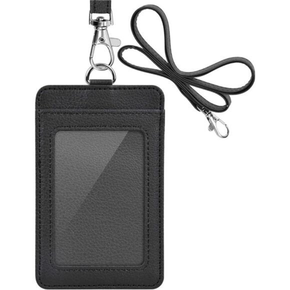 PU Leather ID Badge Holder, Life-Mate ID Badge Holder with 1 Clear ID Window 1 - Picture 1 of 7